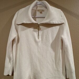 Cream Michael Kors Zip Sweater